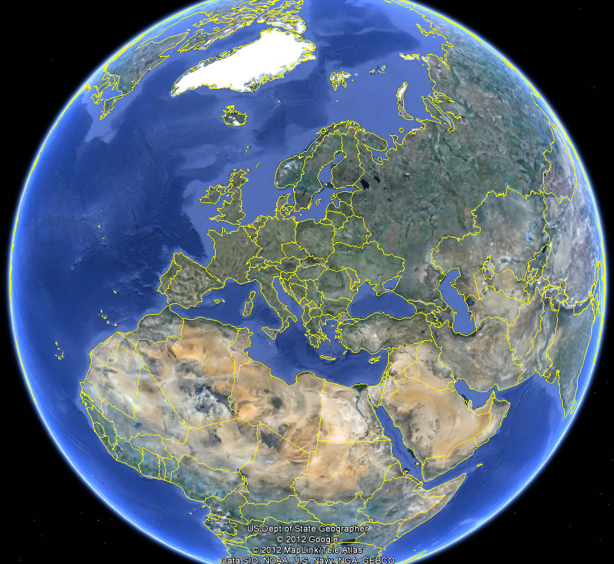 Europe terre carte
